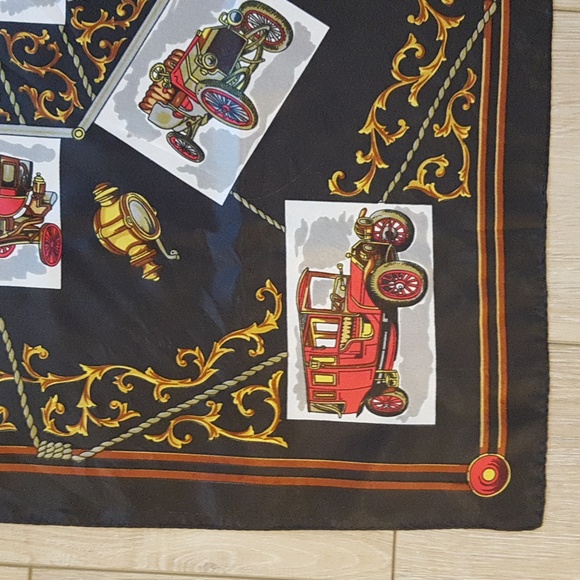 Vintage Cars Square Silk Neck Head Scarf - Picture 2 of 6